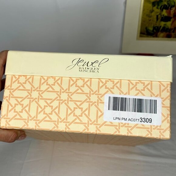 NWB Badgley Mischka Jewel Cook Metallic Gold Glitter Evening Sandals Size 9 - Picture 10 of 11